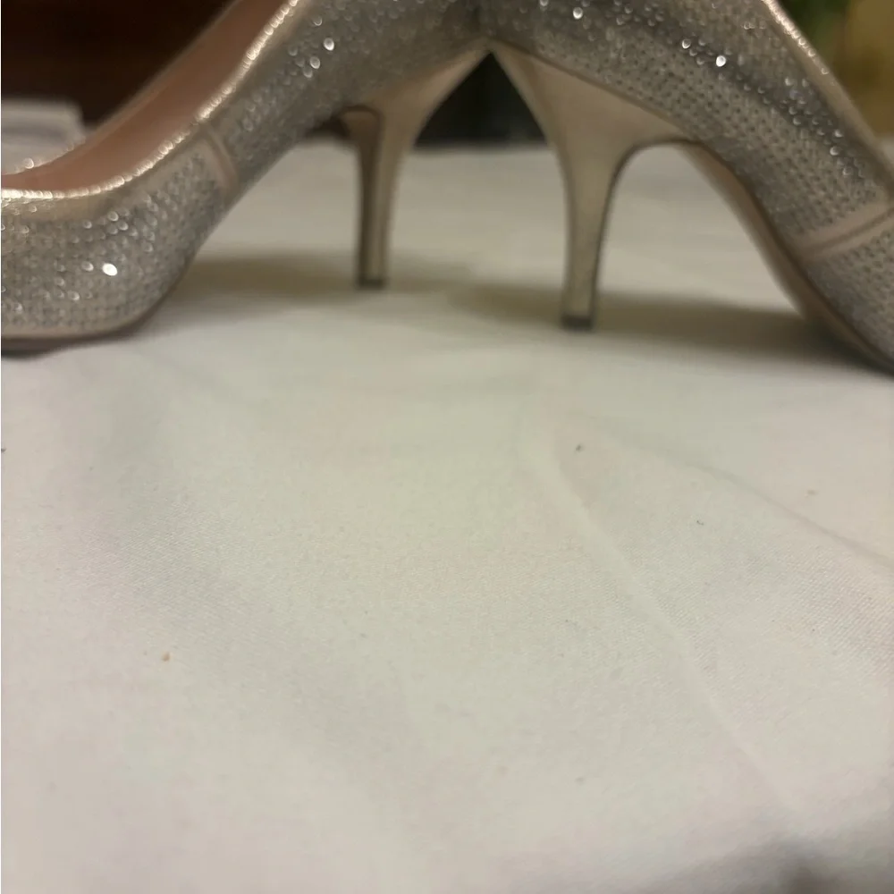 INC International Concepts Women's Glittering Silver Heels